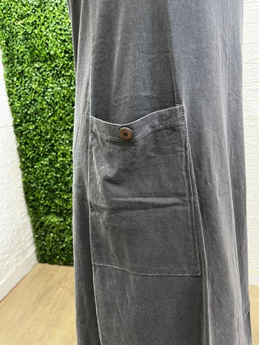 Vestido Summer Regata Midi Com Bolso Feminino 100% Algodão