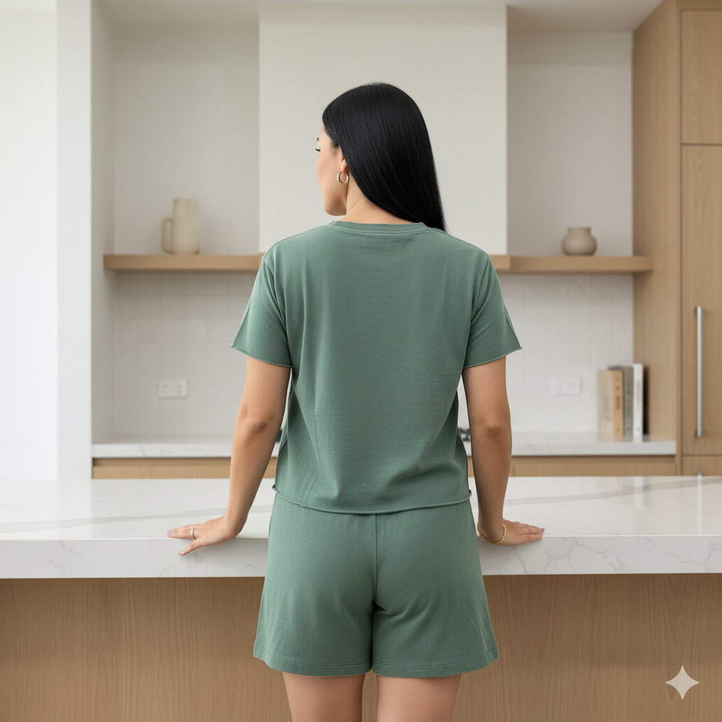 Conjunto Feminino Short E Cropped Algodão Confortável